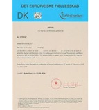 Exemple de certificat de compétence professionnelle Responsable des transports Danemark