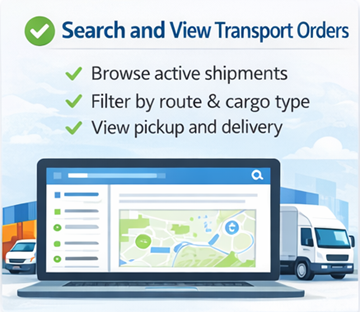 Chauffeur professionnel recherchant et consultant des ordres de transport disponibles sur la plateforme ExusTrans avec filtres d’itinéraire et de type de marchandise